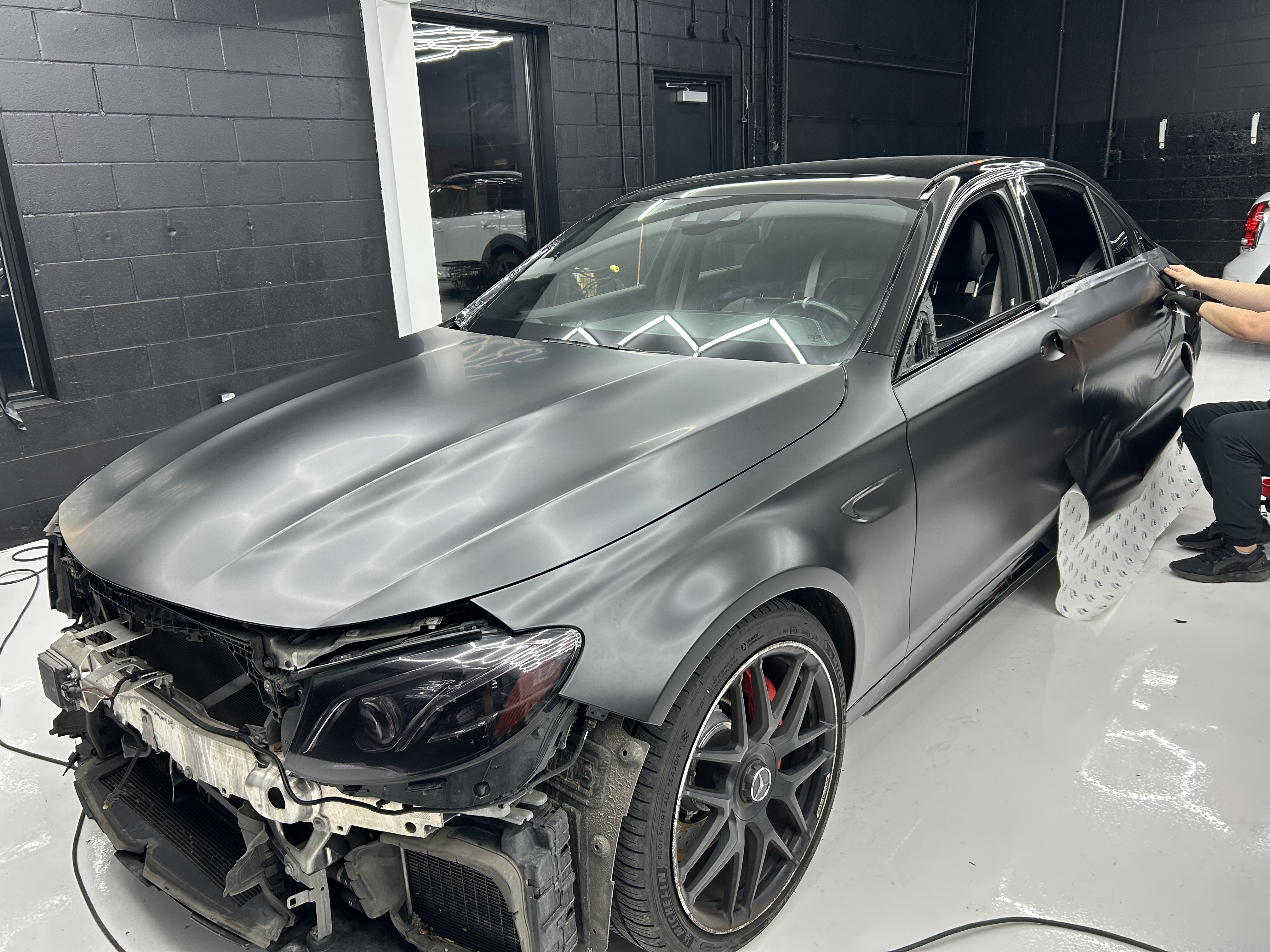 Mercedes AMG Vinyl Wrap – Side Installation
